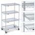 Thumbnail image #3 for EAGLEbrite 4-Tier 36 x 21-Inch Wire Dolly Truck Shelving Unit with Zinc Finish and Poly Swivel Casters