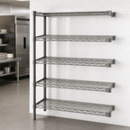Thumbnail image #3 for Eagle Group Valu-Master A5-74-1872V 5-Tier Add-On Wire Shelving Unit, 72W x 18D x 74H, Pewter Gray Epoxy
