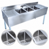 Thumbnail image #3 for BK Resources Slim-Line Three-Compartment Stainless Steel Underbar Sink with Dual Drainboards
