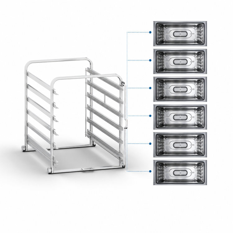 Product image #3 for RATIONAL 6-Half Size Mobile Oven Rack for iCombi Pro/Classic, 6-Pan Capacity