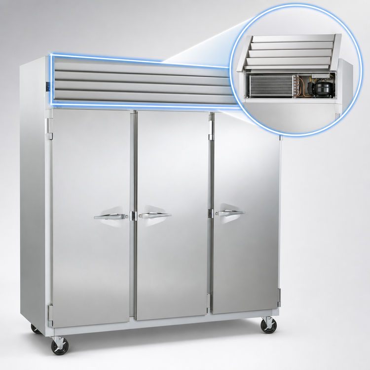 Product image #3 for Traulsen Spec-Line 76-Inch Wide Three-Section Standard-Depth Reach-In Freezer with Full-Height Solid Doors