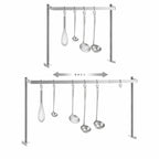 Thumbnail image #4 for Klinger's Trading TMU-48 48-Inch Adjustable U-Shaped Table-Mounted Stainless Steel Pot Rack with Double-Prong Hooks