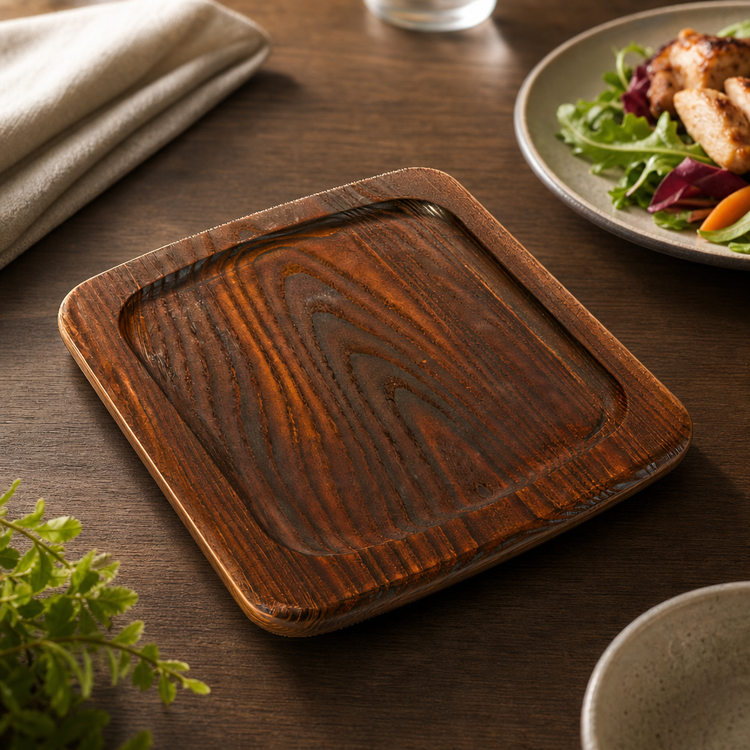 Product image #3 for American Metalcraft Rectangular Rimmed Ash Wood Serving Board, 12 x 10 Inches