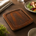 Thumbnail image #3 for American Metalcraft Rectangular Rimmed Ash Wood Serving Board, 12 x 10 Inches