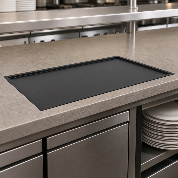 Product image #3 for Vollrath 62-Inch Recessed Drop-In Heated Warming Shelf, Dual Zone, Black Aluminum Hardcoat, 120V