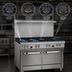Thumbnail image #3 for 48-Inch Gas Range with 7 Burners, Standard Oven, and Cabinet Base