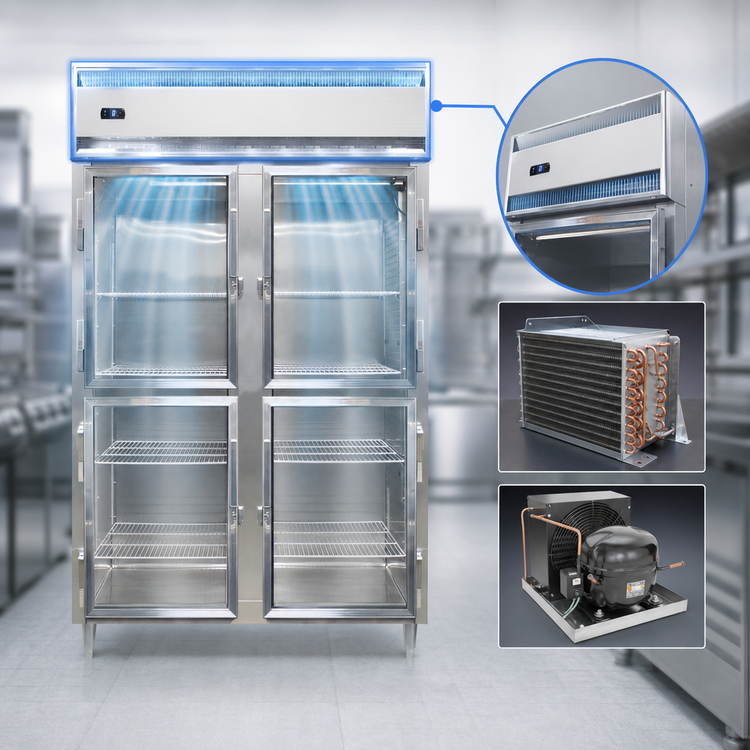 Product image #3 for Continental Refrigerator D2FSNSAGDHD Designer Line Two-Section Shallow Depth Reach-in Glass Door Freezer