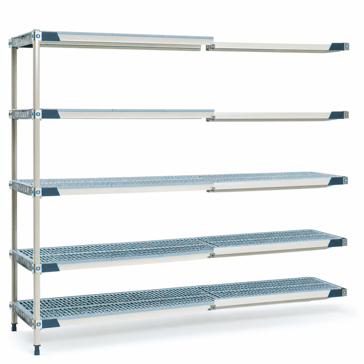 Product image #3 for MetroMax i 5-Tier Add-On Polymer Shelving Unit, 72"W x 24"D x 74"H, Open Grid, 750 lb. Per Shelf