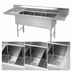 Thumbnail image #3 for Advance Tabco 3-Compartment Fabricated Stainless Steel Sink with Left and Right Drainboards, 16 x 20 x 14-Inch Bowls