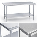 Thumbnail image #3 for Duke Manufacturing 316S-3030 30 x 30 Inch Stainless Steel Work Table with Undershelf, 36 Inch High, 16-Gauge 300 Series Top