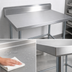 Thumbnail image #3 for BK Resources 84 Inch x 30 Inch 16 Gauge 304 Stainless Steel Work Table with 5 Inch Riser and Open Base