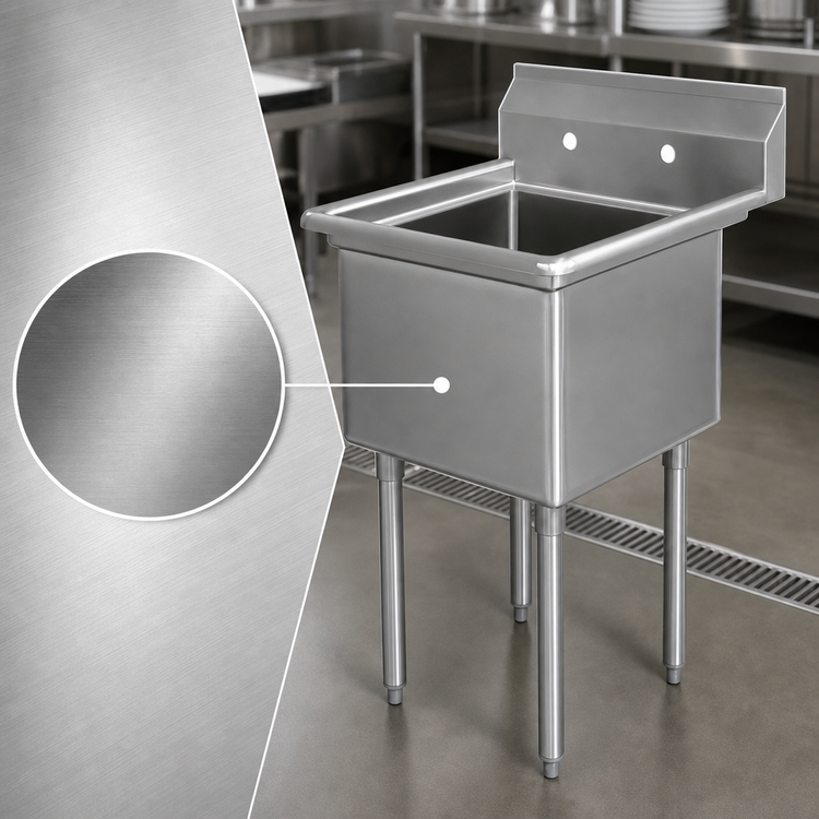 Product image #3 for Advance Tabco Special Value Series 1-Compartment Fabricated Stainless Steel Sink with 15 x 15 x 12 Inch Bowl, No Drainboards