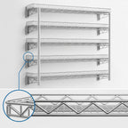 Thumbnail image #3 for Eagle Group QuadTruss S3-5B-SSW1848C 5-Tier Wall-Mounted Wire Shelf Kit, 48"W x 18"D, Chrome