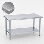 Thumbnail image #3 for Duke Manufacturing 314S-3030 Stainless Steel Corner Work Table, 30 x 30 in, 14-Gauge 300 Series Top, Flat Top with Undershelf