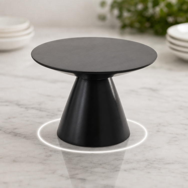Product image #4 for American Metalcraft Upton Collection Round Wood Buffet Pedestal, 7-1/4 Inch H, Espresso Finish