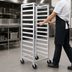 Thumbnail image #3 for Panco Mobile Full-Height Open-Side Aluminum Utility Rack with Slides for 14 x 18, 18 x 26, or 12 x 20 Pans