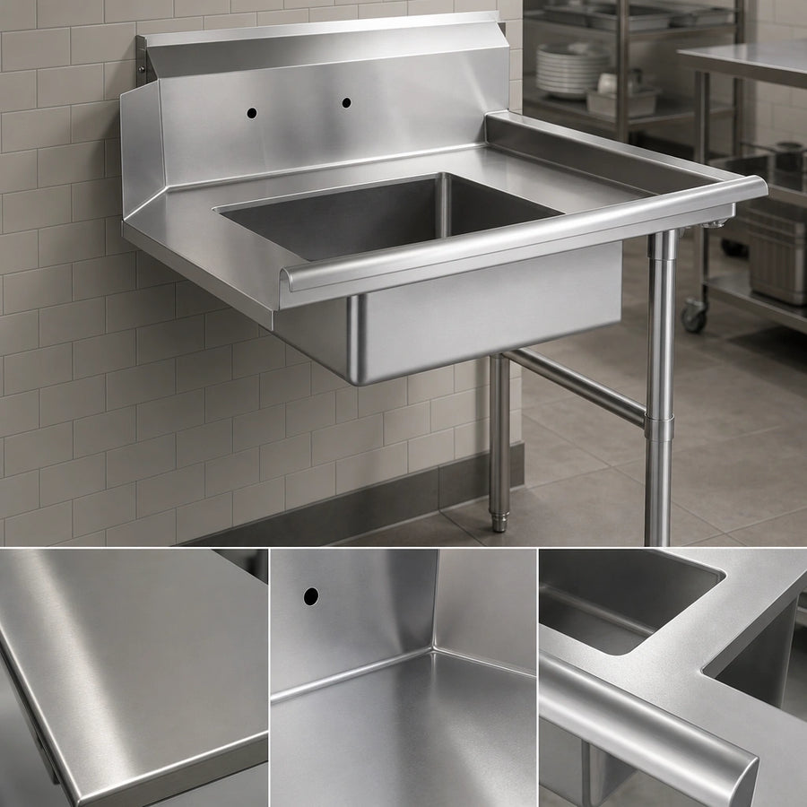 16-Gauge 304 Stainless Steel Top