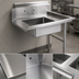Thumbnail image #3 for Steel Works Stainless 48 x 30-Inch Right-to-Left Soiled Dish Table with 20 x 20 x 5 Pre-Rinse Bowl