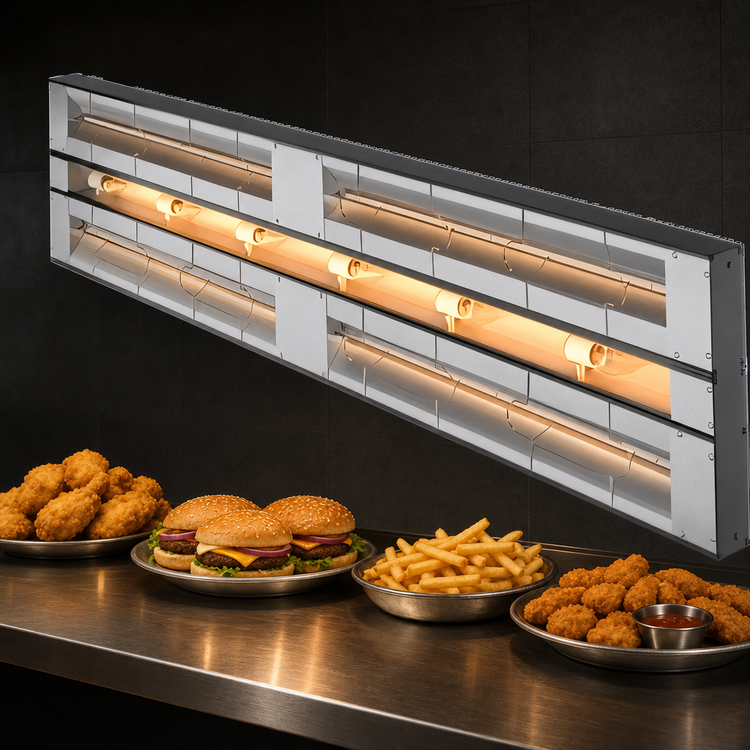 Product image #3 for Hatco Glo-Ray Max Watt Lighted Dual Infrared Strip Heater, 30 Inch Wide, Aluminum, 6 Inch Spacer