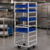 Thumbnail image #3 for Mobile Full-Height Cup/Glass Rack Cart, Open Sides, 9-Rack Capacity