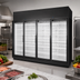 Thumbnail image #3 for True 4-Section Low Temp Self-Contained Glass Door Freezer Merchandiser, Black Exterior/White Interior, Left-Hinge, 154.4 Cu. Ft.