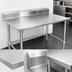 Thumbnail image #3 for John Boos Stallion 108-Inch x 24-Inch 16-Gauge Stainless Steel Work Table with 5-Inch Backsplash and Open Galvanized Base
