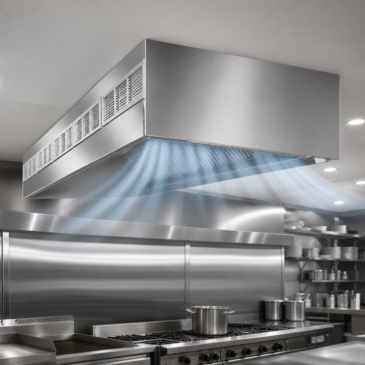 Product image #3 for SpecAir HEF96-48 Wall Type Front Discharge Make-Up Air Exhaust Hood, 48-Inch