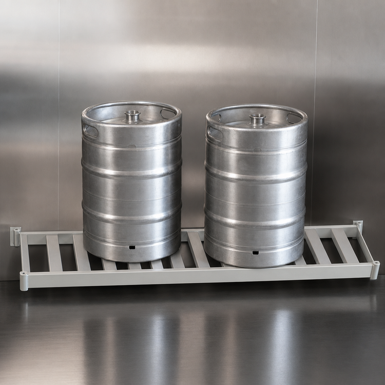Product image #3 for Panco Aluminum Beer Keg Rack Shelf, 60 x 18 Inch, 2-Keg Capacity