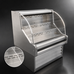 Thumbnail image #3 for Howard-McCray 35E Series R-OS35E-6C-S Curved Glass Remote Open-Air Cooler, 75"W x 44"H, Stainless Steel