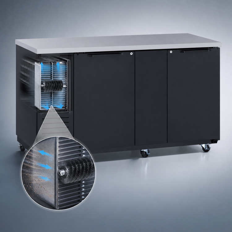 Product image #3 for Turbo Air Super Deluxe 2-Section Back Bar Cooler with Solid Doors, 69 Inch, 23 Cu. Ft.