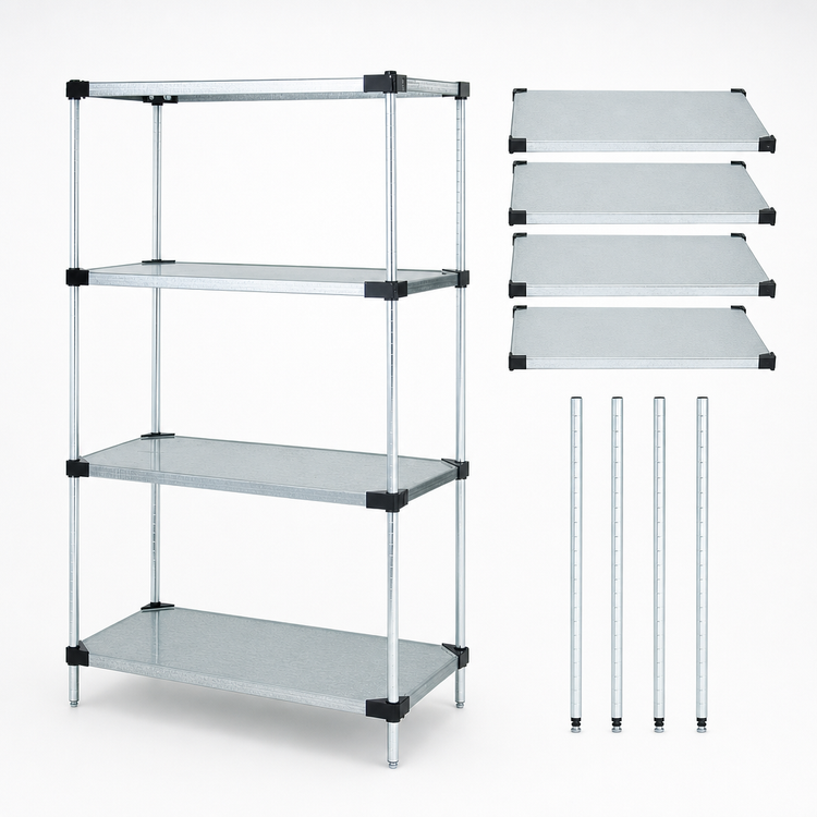 Product image #3 for Quantum Solid Shelving Starter Kit with 4 Solid Shelves, 30 x 21 x 74 Inches