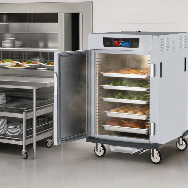 Product image #3 for Metro C5 9 Series Controlled Humidity Heated Holding and Proofing Cabinet, 1/2 Height Pass-Thru with Solid Doors and Universal Wire Slides