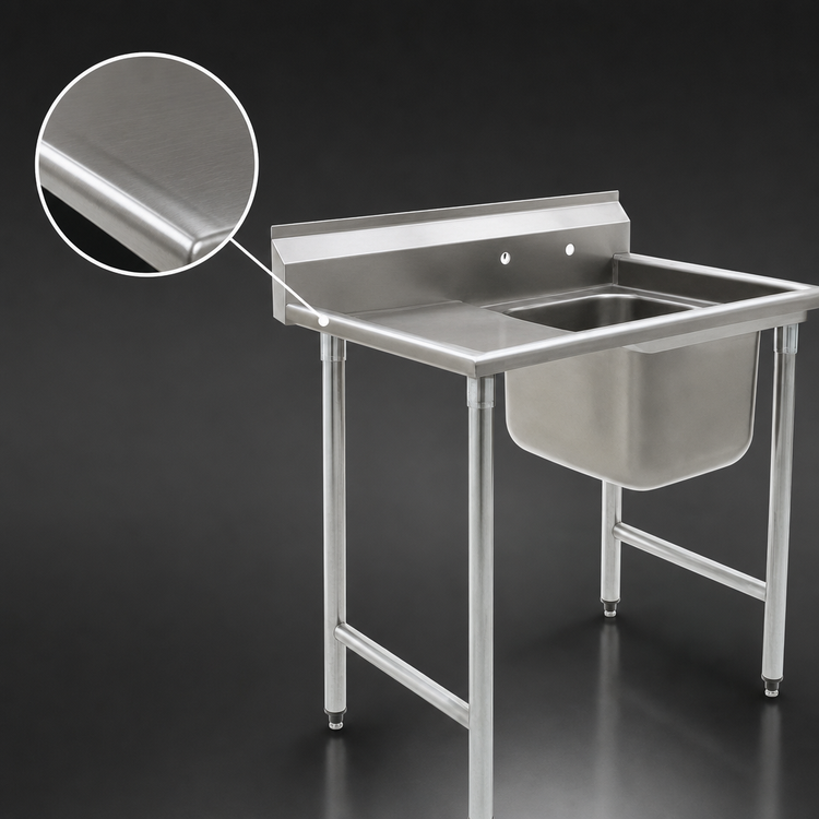 Product image #3 for Eagle Group 414 Series Single-Compartment Stainless Steel Sink with Left Drainboard, 46-3/4 x 31-3/4 Inches