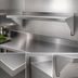 Thumbnail image #3 for BK Resources T-304 48 Inch x 12 Inch 18-Gauge Stainless Steel Wall Shelf with 1-1/2 Inch Rear Turn-Up
