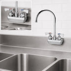 Thumbnail image #3 for Krowne Royal Series 14-402L Low-Lead Splash-Mounted Commercial Faucet, 8-1/2-Inch Gooseneck Spout, 4-Inch Centers Case of 12