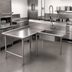 Thumbnail image #3 for John Boos Pro-Bowl L-Shaped Island Soiled Dishtable with 20 x 20 x 8 Inch Pre-Rinse Sink Bowl, Left-to-Right Operation