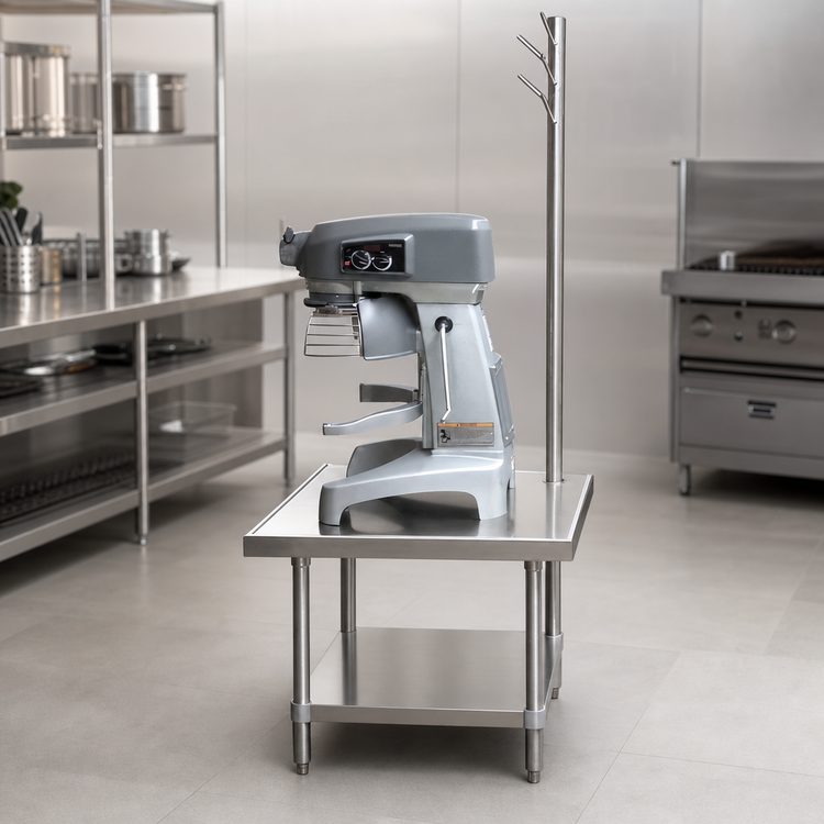 Product image #3 for Advance Tabco Stainless Steel Equipment Stand with Utensil Rack and Adjustable Undershelf, 30 x 24 x 24 Inches