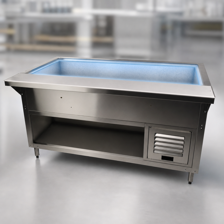 Product image #3 for Advance Tabco MACP-3-BS Fully Insulated Refrigerated Cold Pan Table with Enclosed Base, 3-Pan, 47-1/8 Inch Wide, R290