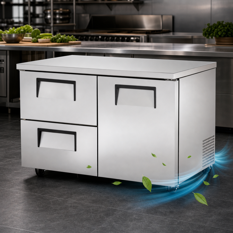Product image #3 for True TUC-48D-2-HC 48-Inch 2-Section Undercounter Refrigerator with 1 Door and 2 Drawers