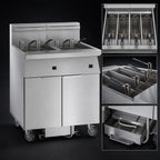 Thumbnail image #3 for Imperial (Middleby) IFSSP450EC Electric Floor Fryer, 4 Tanks, 50 lb. Each, Built-In Filter, Computer Controls, Stainless Steel