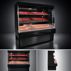 Thumbnail image #3 for Howard-McCray 35E Series SC-OM35E-3L-B-LED Packaged Meats Open-Air Merchandiser, 39"W x 60"H, Low Profile, Self-Contained, Black, LED