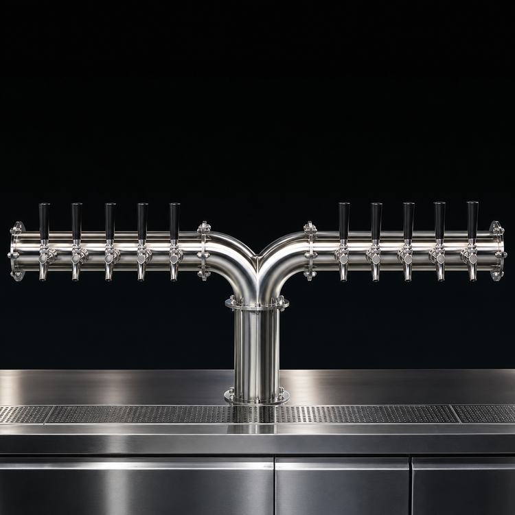 Product image #3 for Krowne 10-Faucet Glycol-Cooled Pipe Y-Tower Draft Beer Tower