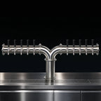 Thumbnail image #3 for Krowne KPY-10S 10-Faucet Glycol-Cooled Pipe Y-Tower Draft Beer Tower, 48-Inch, Brushed Stainless Steel, Countertop