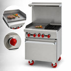 Thumbnail image #3 for American Range ARGF-24G 24-Inch Commercial Gas Range with 1-Inch Manual Griddle, Space Saver Oven, Stainless Steel, 115V
