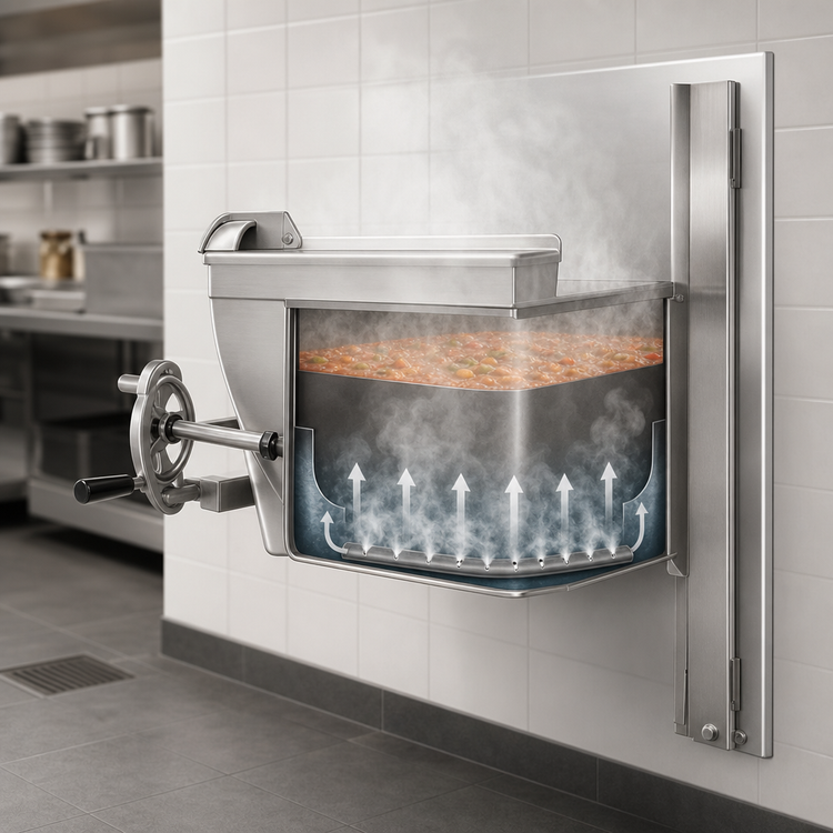 Product image #3 for Legion TWSWC-100 100-Gallon Direct Steam Tilting Wall-Mount Kettle