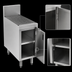 Thumbnail image #3 for Advance Tabco Prestige Supreme Stainless Steel Underbar Drainboard Cabinet with Removable Hinged Doors, 12 x 25 x 36 Inches