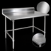 Thumbnail image #3 for John Boos Stallion 108-Inch x 36-Inch Stainless Steel Work Table with 5-Inch Backsplash and Safety Edge