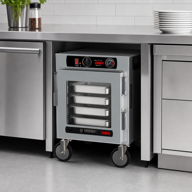 Product image #4 for Metro HotBlox Narrow 4-Pan Undercounter Insulated Holding Cabinet with Clear Door