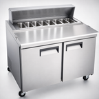 Thumbnail image #3 for Hurakan by Equip.me 47-Inch 2-Door Refrigerated Sandwich Prep Table