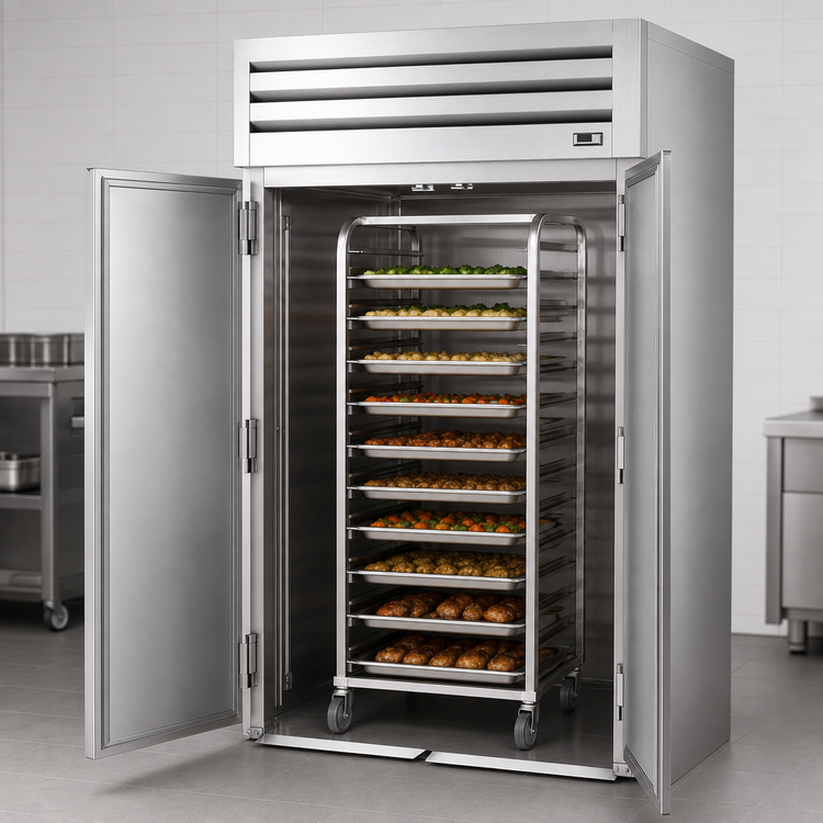 Product image #3 for True Spec Series Roll-In Two-Section Heated Cabinet with Solid Swing Doors